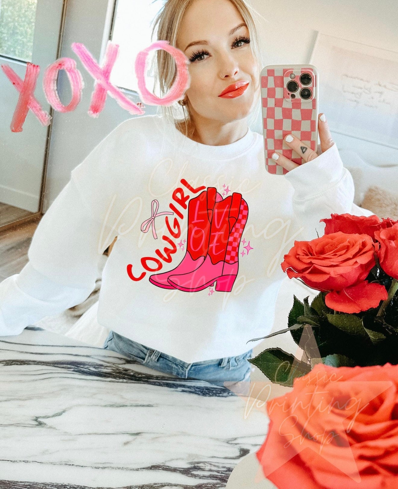 Cowgirl Pink Boots Sweatshirt