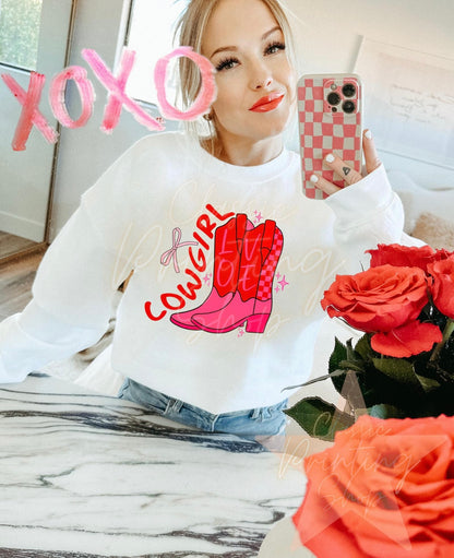 Cowgirl Pink Boots Sweatshirt