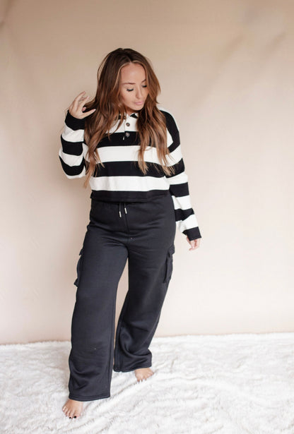 Black Cargo Sweatpants
