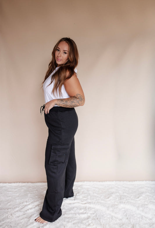 Black Cargo Sweatpants