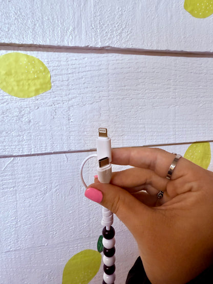 Beaded Phone Charger - Green