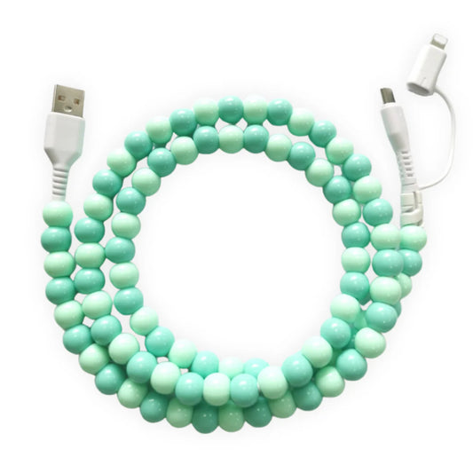 Beaded Phone Charger - Green